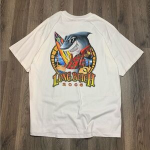 Vintage 2006 Long Beach Surfing Shark Delta Promo Shirt
Men’s Size XL
